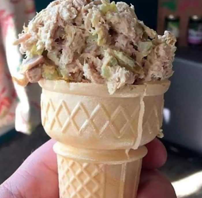 It may seem strange to some, but for me, you just can't beat the winning combination that is an ice cream cone with tuna fish.