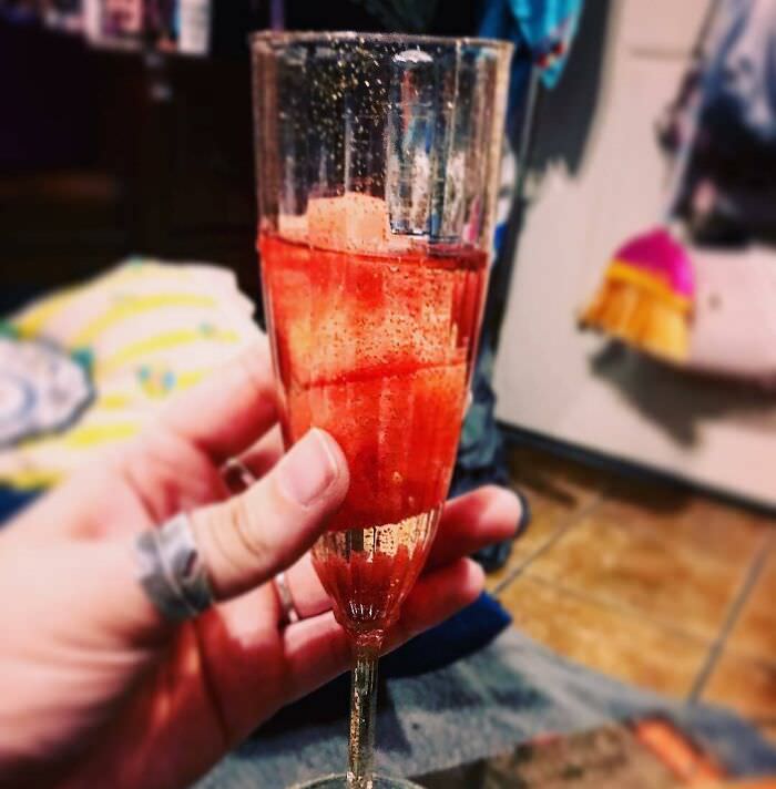 Champagne and watermelon