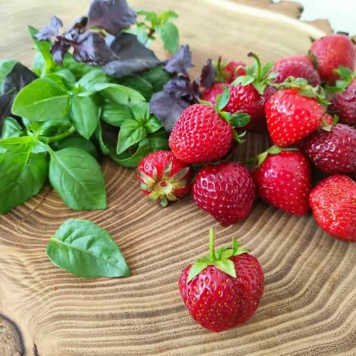 Strawberries and basil