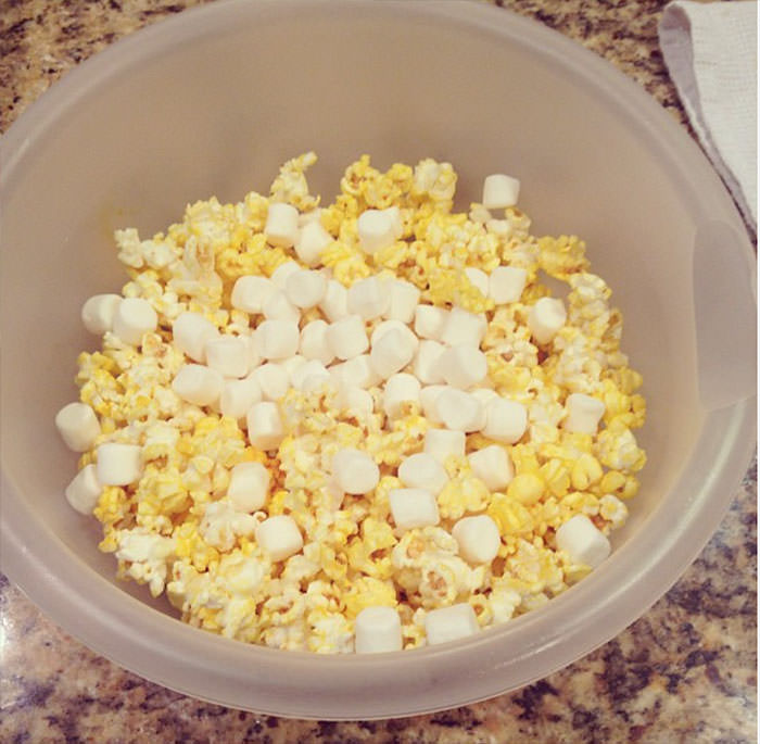 Popcorn and marshmallows