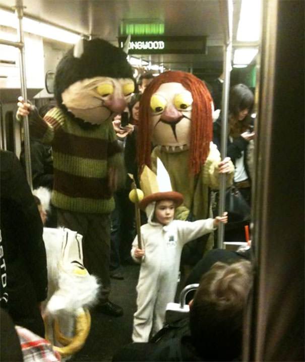 Ran into these guys on the train. They win Halloween.