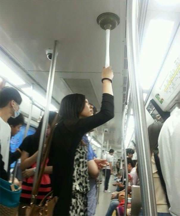 Homemade subway pole.