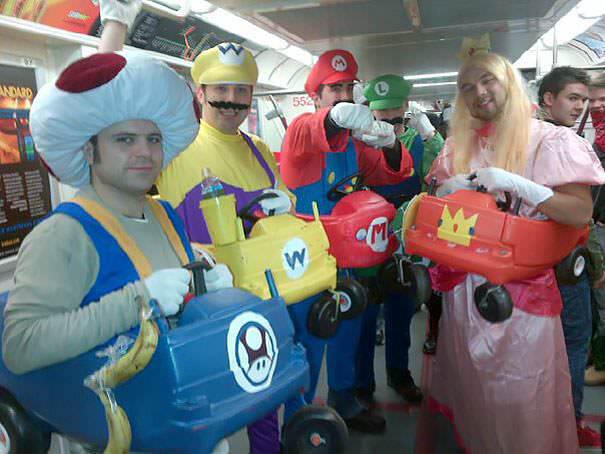 Saw these guys on the subway. My favorite was Princess Peach.