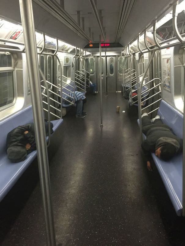 Girlfriend sent me this from the M train this morning. Monday mornings are rough.