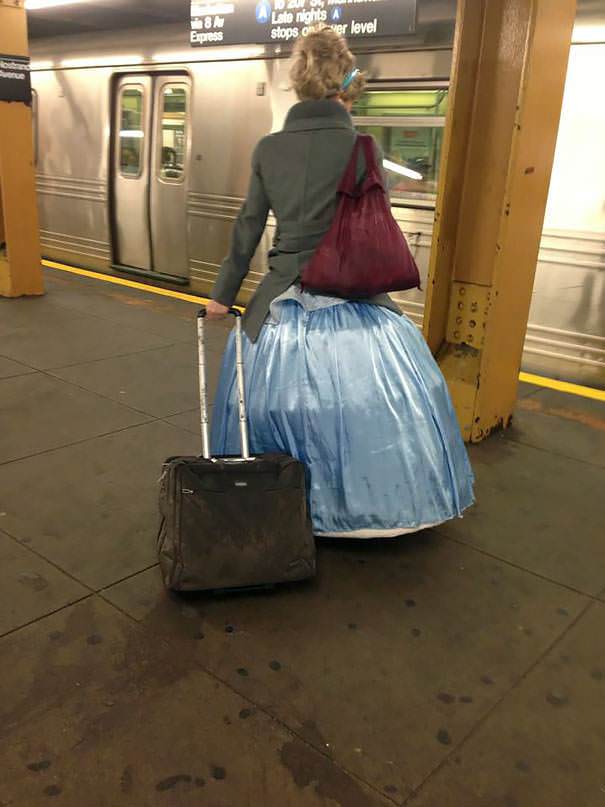 Times are tough when a princess has to take an NYC subway.