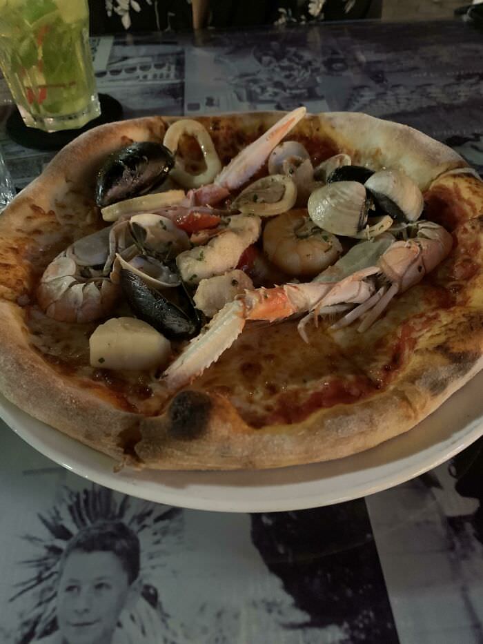 Ordered a pizza di mare and got everything with shells