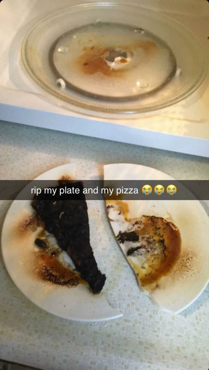 My friend put a single slice in the microwave for 4 whole minutes, thought it belonged here