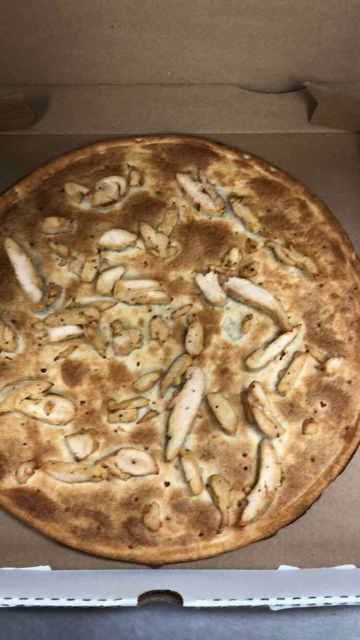 I work at a papa johns. Couple months ago someone legit ordered a thin crust with no sauce, no cheese, and chicken