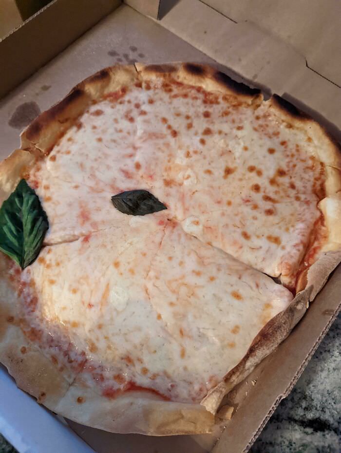 Margherita pizza... Really went buckwild on the basil