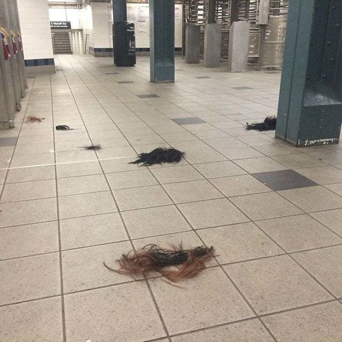 There was a fight at my subway stop; this was the aftermath.