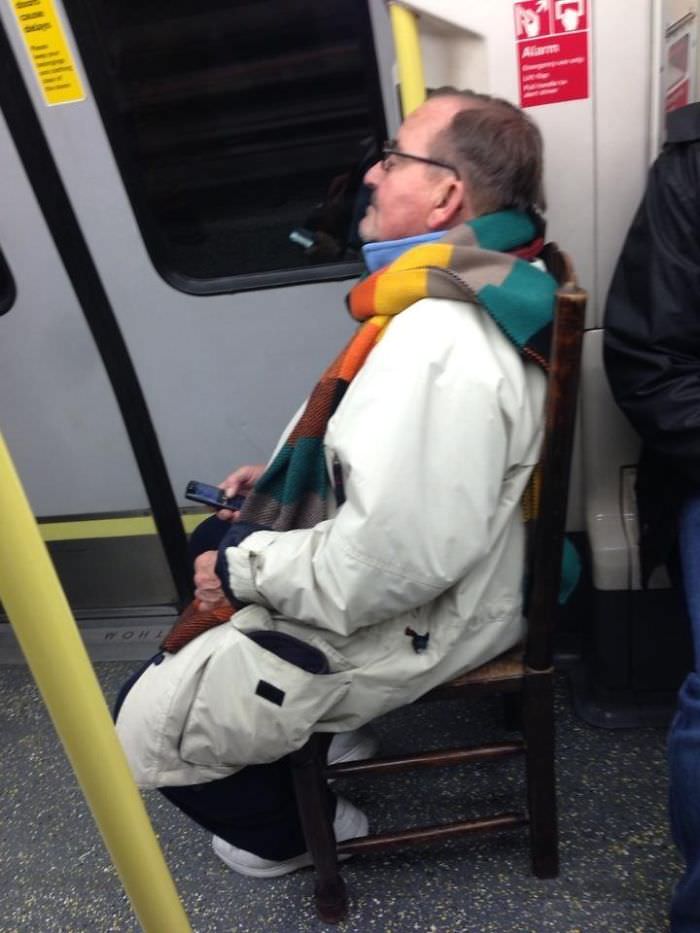 The only guy guaranteed a seat on the Tube at rush hour.