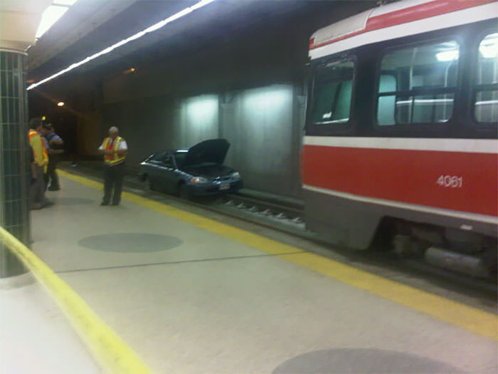 Car in the subway.