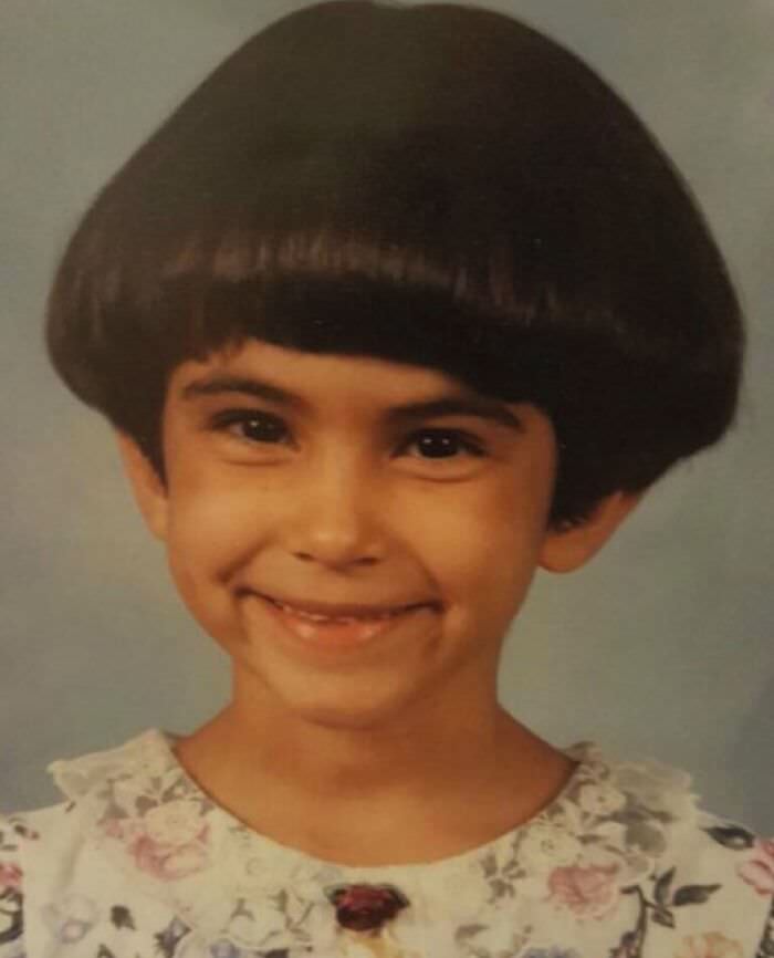 This was me in first grade. My mom convinced me to cut my hair ‘like Demi Moore in Ghost.’