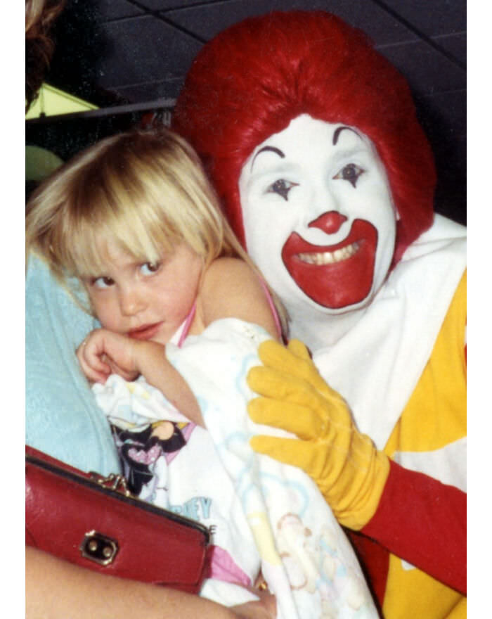My daughter meeting Ronald McDonald back in 1992 when she was three.