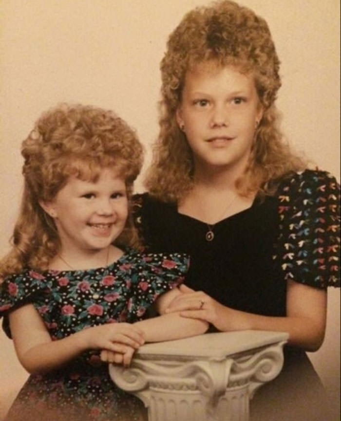 Our grandma used to not only give my sister and me mullets in the 80s, she would then perm them. Matching permed mullets. Need I say more?