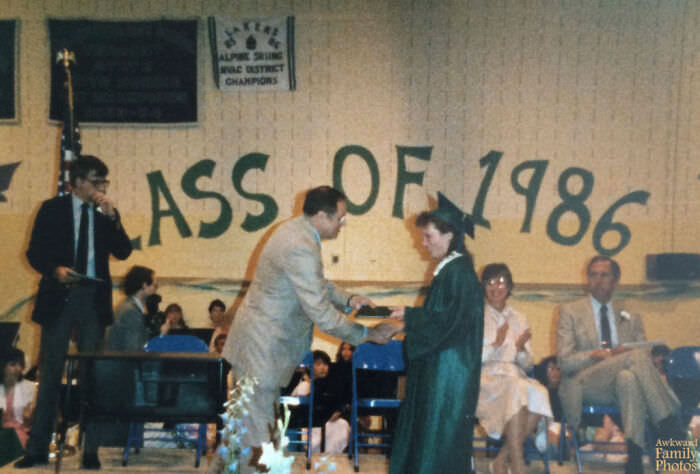 This is my sister graduating high school back when you had to wait to get photos developed.
