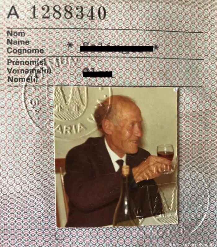 My great-grandfather's passport photo from 1978.