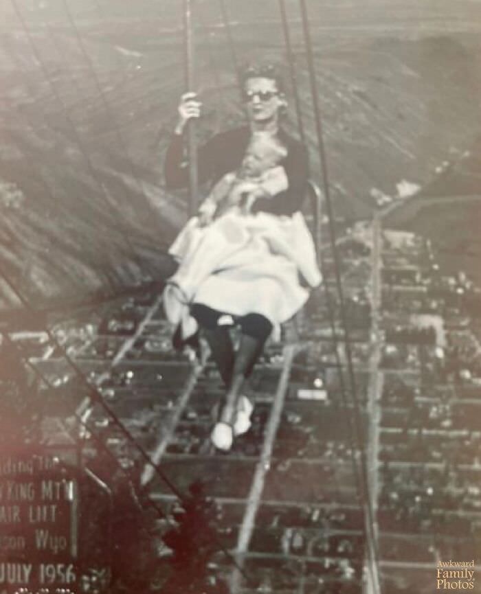 Here is my dad with my grandma in 1956 at the snow king chair lift