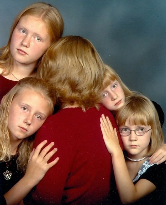 The whole family went for church directory photos, and the photographer decided to be ‘creative’ with us.