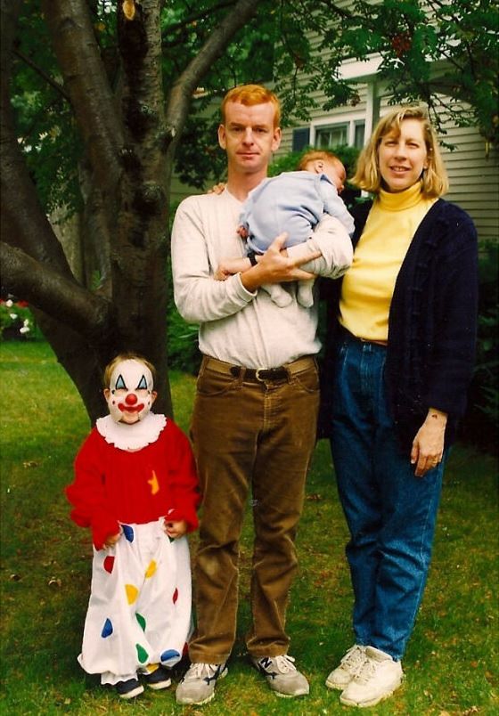 As a child, I would dress up as a clown whenever there was a reason to celebrate – in this case, the birth of my younger brother.