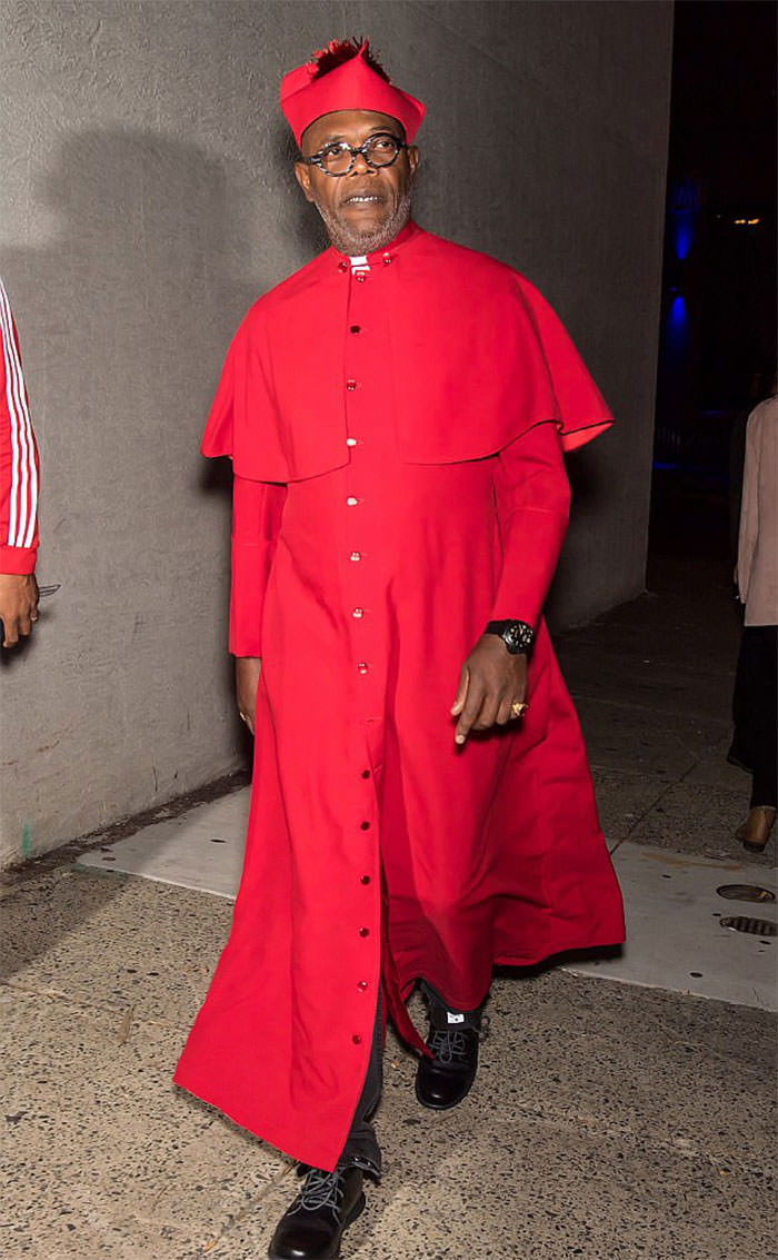 Samuel L. Jackson as a cardinal.