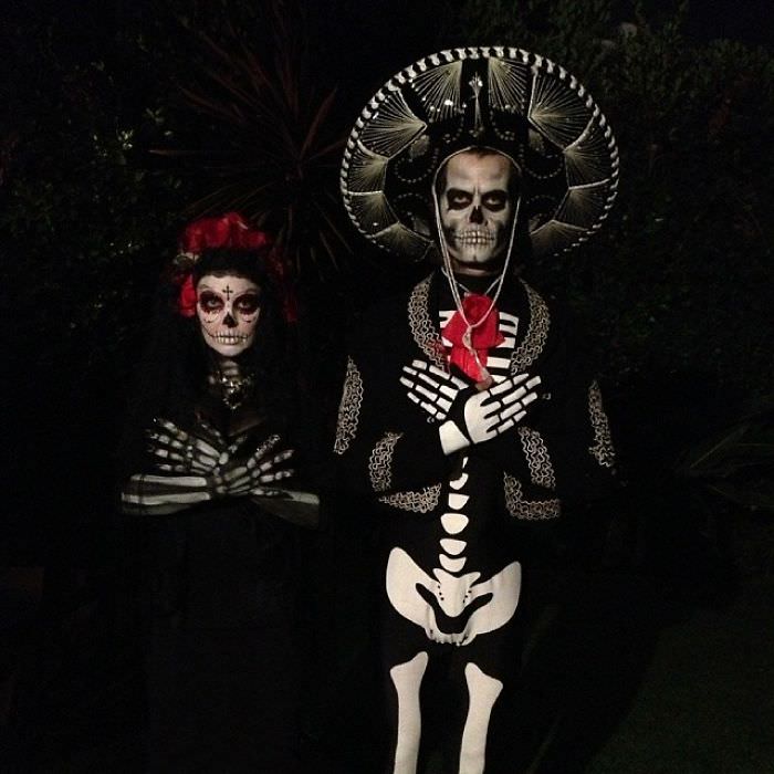 Josh Duhamel and Fergie as a Day of the Dead couple.