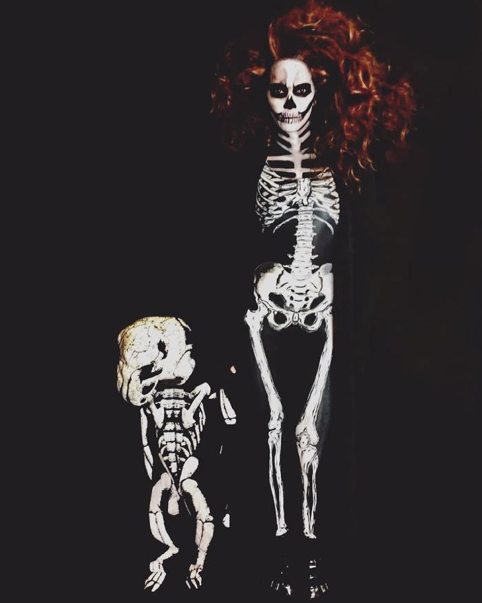 Halle Berry as a skeleton.