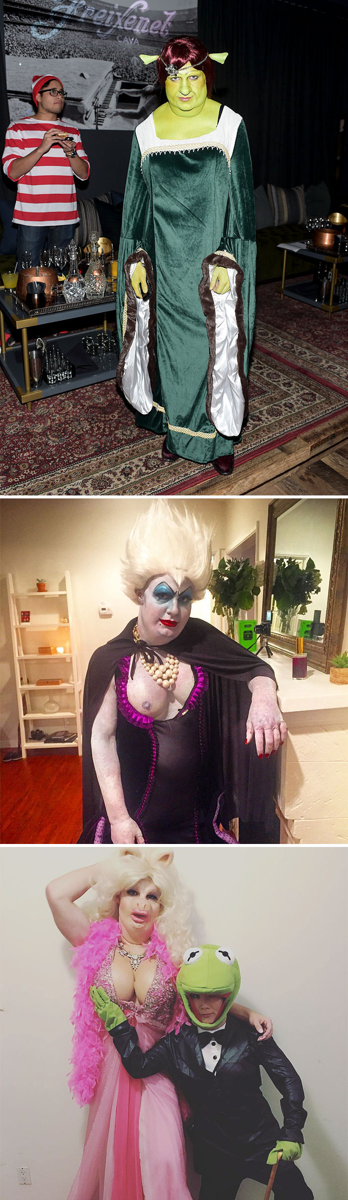 Colton Haynes as Princess Fiona, Ursula, and Miss Piggy.