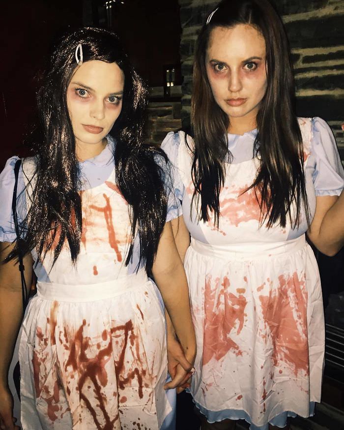 Margot Robbie and Sophia Kerr as the twins from "The Shining."