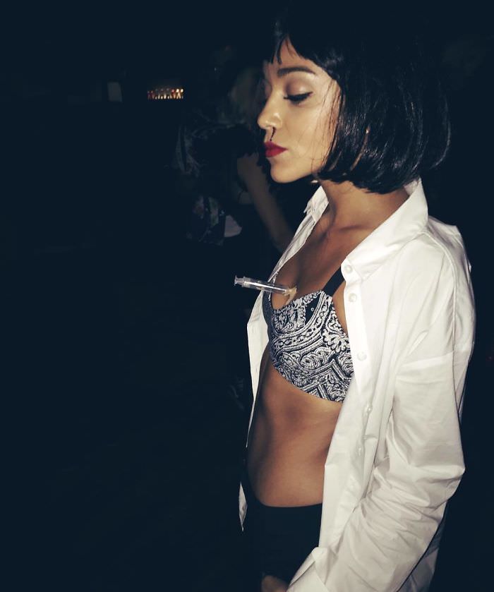 Ashley Madekwe as Mia Wallace from Pulp Fiction.