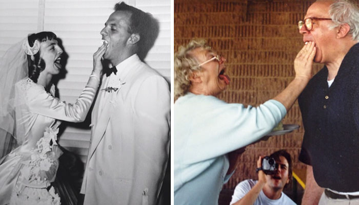 My grandparents, then and now.
