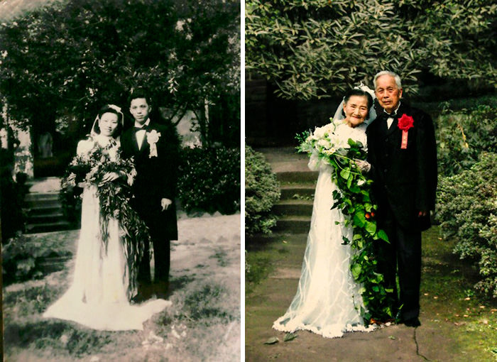 This couple recreated their wedding day after 70 years.