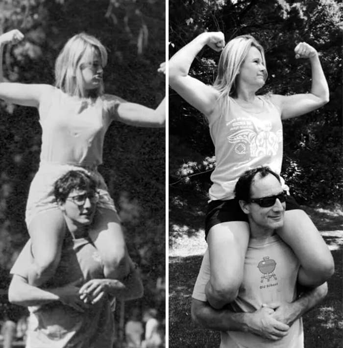 Some friends of mine in 1988 and then 2014. They're by far the most awesome couple I know.