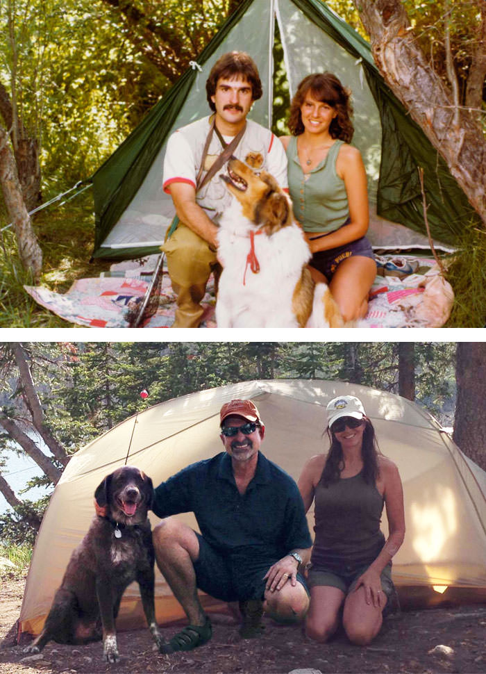 My parents went camping over the weekend. Then (1979) & now.