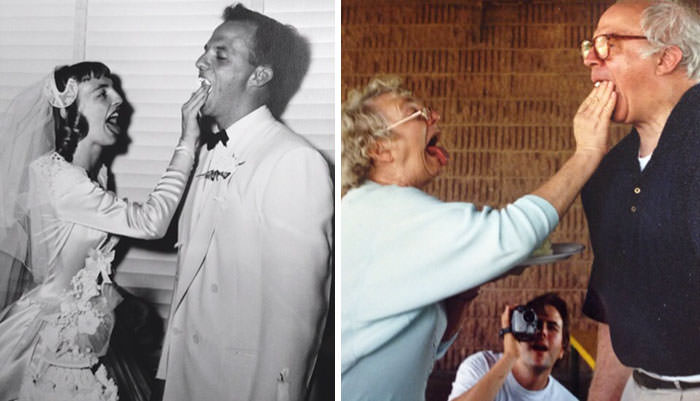 My grandparents. Then and now.
