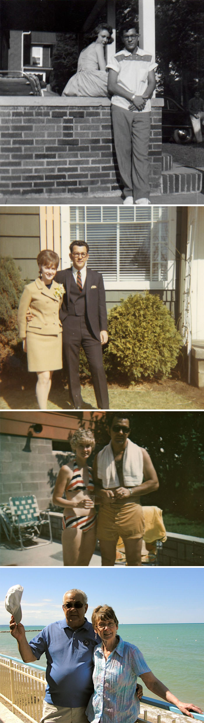 My grandparents in the 50s, 60s, 70s, and today.