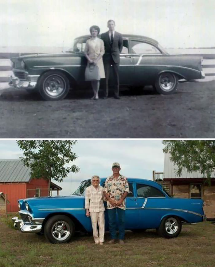 A couple with their car.