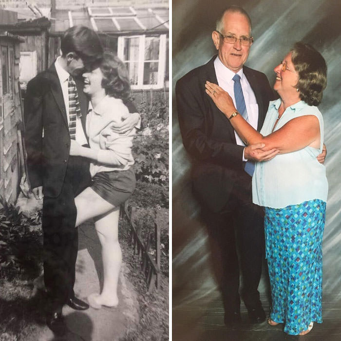 My grandparents: 50 years apart, still absolutely smitten with each other.