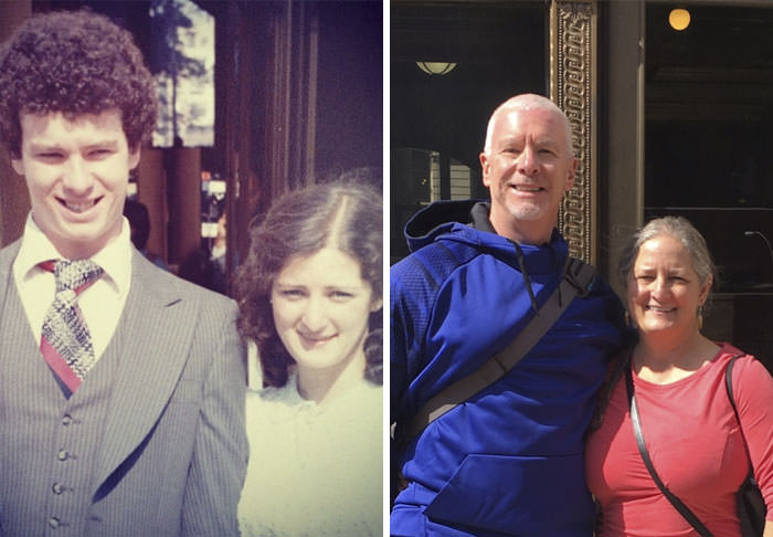 My parents in the same spot they got married in 1980 and 2016.