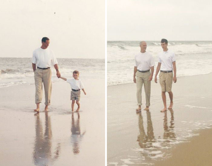 My dad and I, 13 years apart.