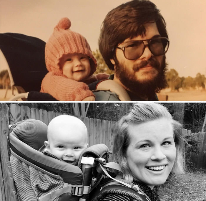 Started in the backpack, now I’m here... with my son... 34 years later.