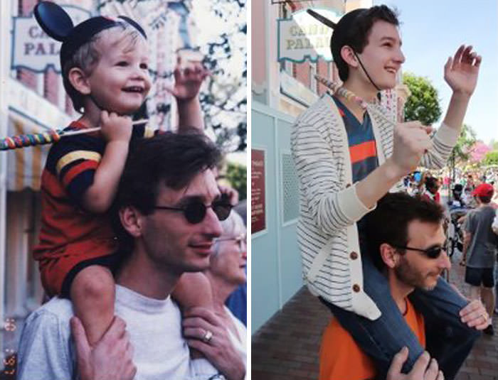 So my dad and I went to Disneyland to recreate a favorite family photo.