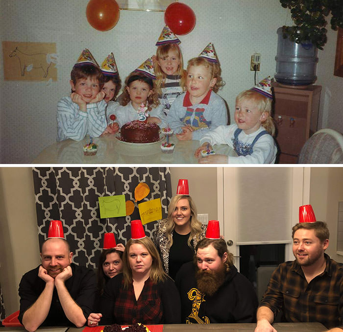 Me and my cousins 27 years apart.