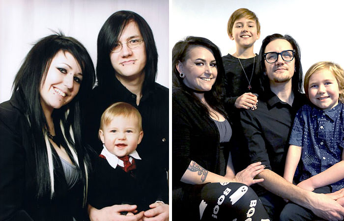 We were asked to recreate our emo family photo, so we stole another kid.