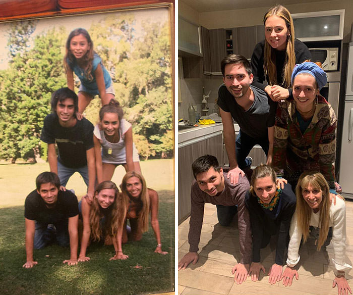 Sister found this old picture during a family dinner and we decided to recreate it.