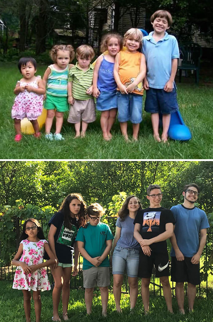 We recreated this photo 11 years later.