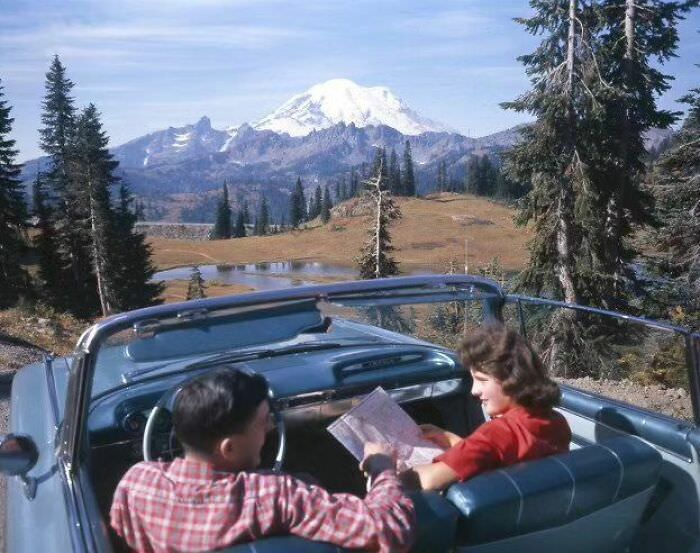 Sometimes it takes a wrong turn to get you to the right place. Mt. Rainier, Washington, 1960.