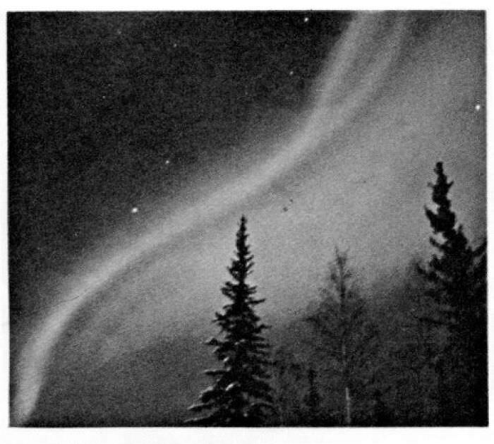 Vintage photographs of Aurora Borealis.