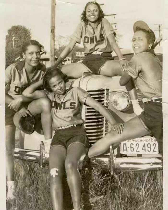 Members of the Owls, a black women's softball team in the 1930s.