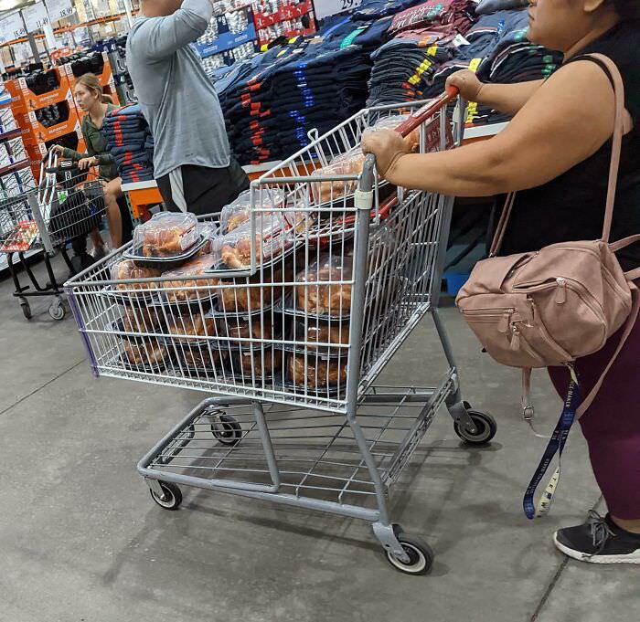 Went to Costco to grab a rotisserie chicken for the weekend, but this lady beat everyone to it.